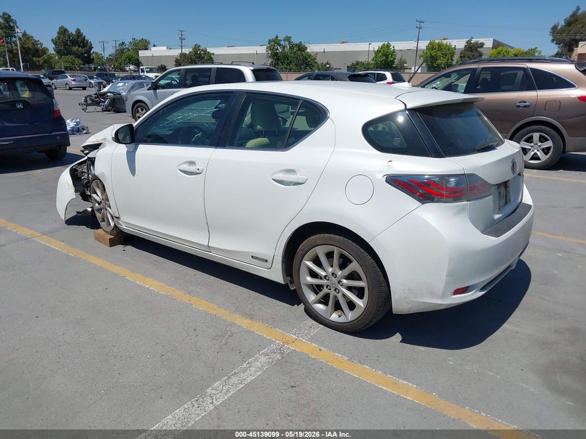2013 Lexus Ct VIN JTHKD5BH9D2172873 IAAI salvage auction — FRONT END, Salvage (California), sold $2,400 on 2026-07-12 (photo 3)