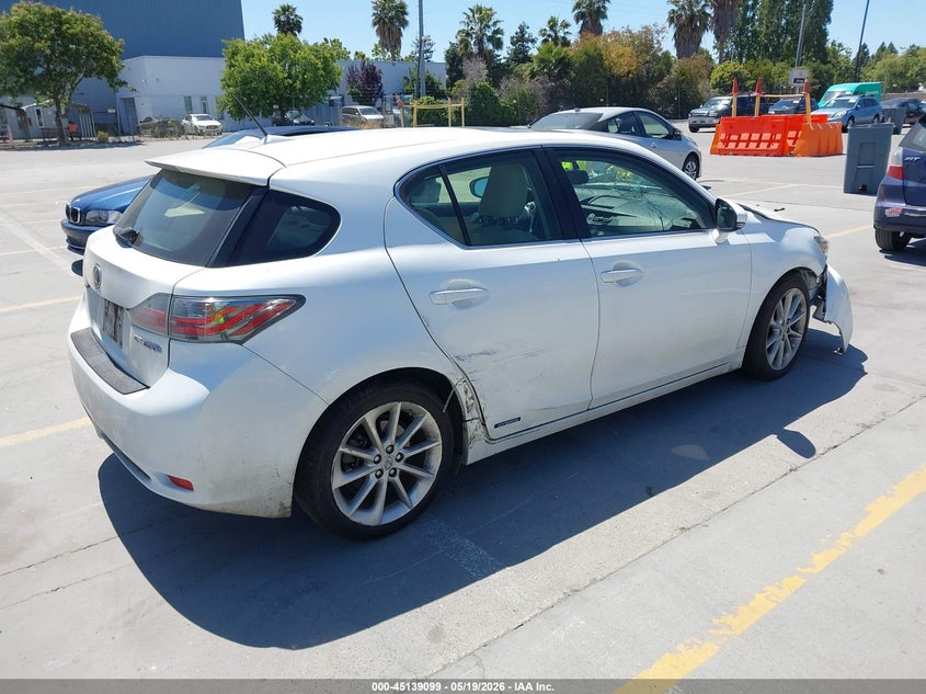 2013 Lexus Ct VIN JTHKD5BH9D2172873 IAAI salvage auction — FRONT END, Salvage (California), sold $2,400 on 2026-07-12 (photo 4)