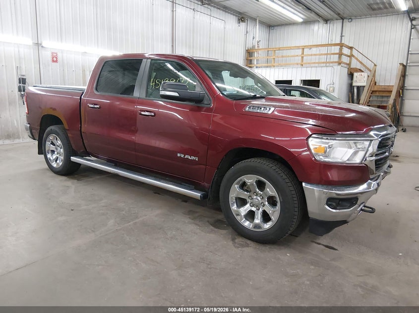 2019 Ram 1500 VIN 1C6SRFFT6KN709810 IAAI salvage auction — FRONT END, Salvage (Minnesota), sold $5,050 on 2026-08-25 (photo 1)