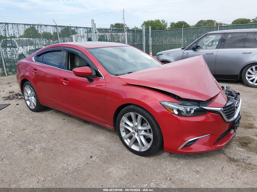2016 Mazda 6 VIN JM1GJ1T54G1404769 IAAI salvage auction — LEFT FRONT, Salvage (Kansas), sold $1,700 on 2026-07-10 (photo 1)