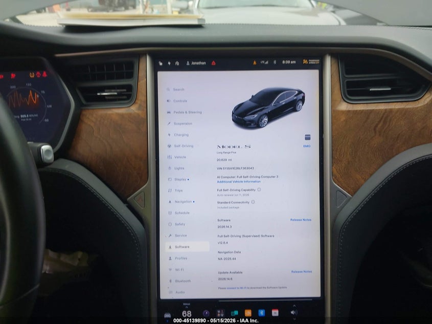 2020 Tesla Model s VIN 5YJSA1E26LF363043 IAAI salvage auction — RIGHT FRONT, Salvage (California), sold $9,400 on 2026-07-22 (photo 7)