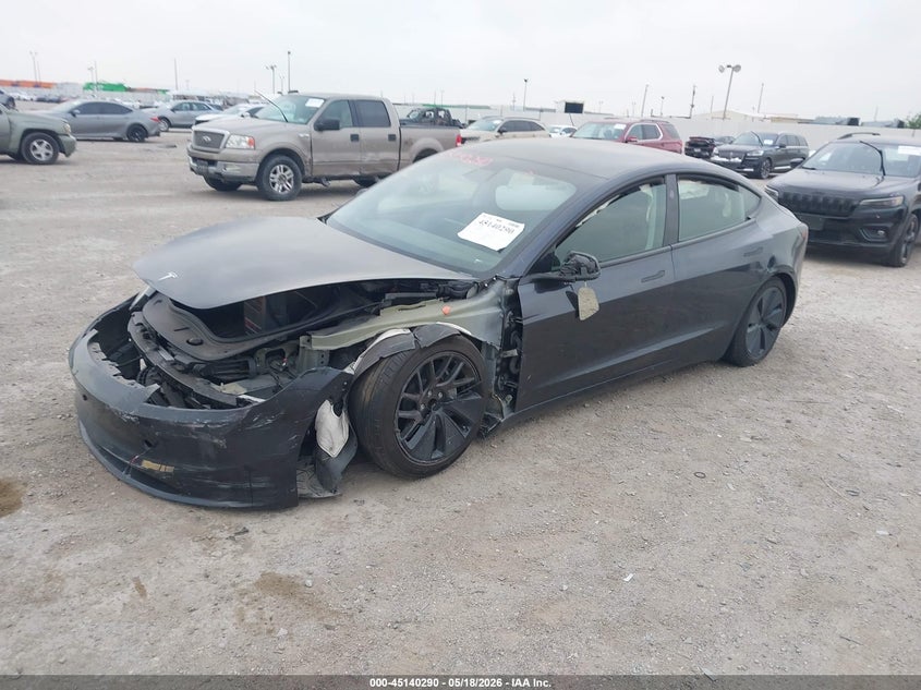 2024 Tesla Model 3 VIN 5YJ3E1EA5RF869312 IAAI salvage auction — LEFT FRONT, Salvage (Texas), sold $11,700 on 2026-07-15 (photo 2)