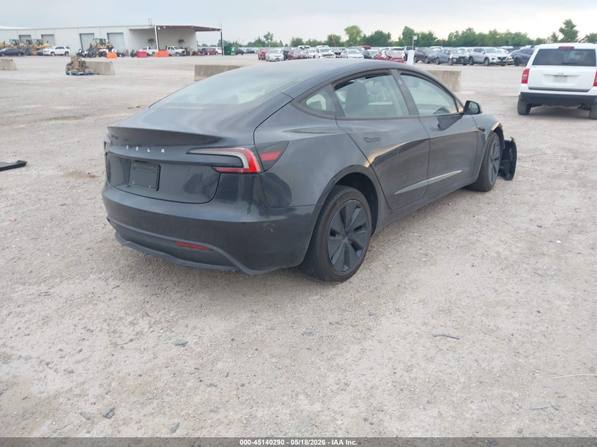 2024 Tesla Model 3 VIN 5YJ3E1EA5RF869312 IAAI salvage auction — LEFT FRONT, Salvage (Texas), sold $11,700 on 2026-07-15 (photo 4)