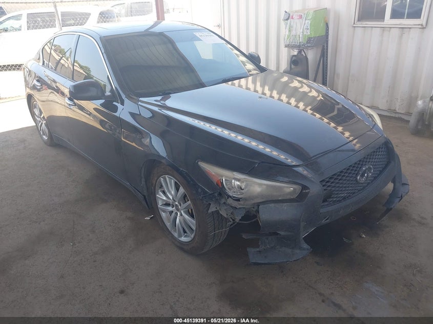 2015 Infiniti Q50 VIN JN1BV7AP1FM350899 IAAI salvage auction — FRONT END, Salvage (California), sold $1,975 on 2026-07-14 (photo 1)