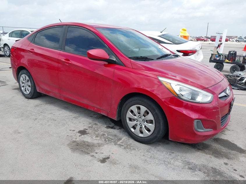 2017 Hyundai Accent VIN KMHCT4AE6HU321983 IAAI salvage auction — REAR END, Original (Texas), sold $1,100 on 2026-07-09 (photo 1)