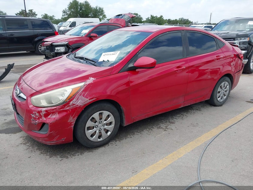 2017 Hyundai Accent VIN KMHCT4AE6HU321983 IAAI salvage auction — REAR END, Original (Texas), sold $1,100 on 2026-07-09 (photo 2)
