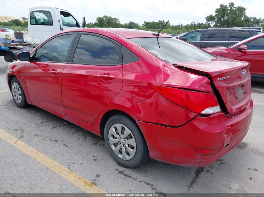 2017 Hyundai Accent VIN KMHCT4AE6HU321983 IAAI salvage auction — REAR END, Original (Texas), sold $1,100 on 2026-07-09 (photo 3)