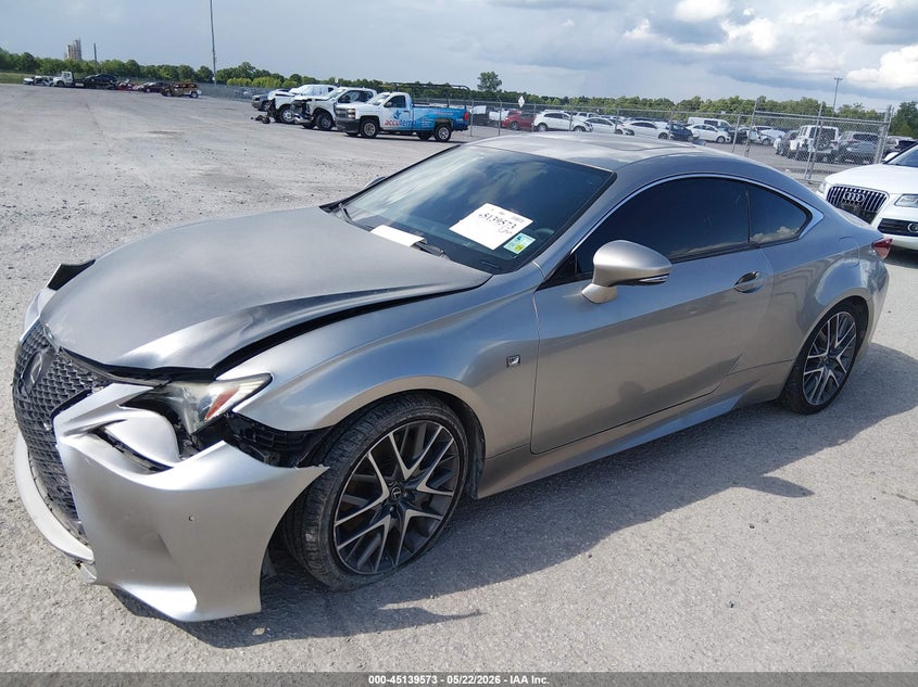 2015 Lexus Rc VIN JTHHE5BC1F5009938 IAAI salvage auction — FRONT END, Salvage (Louisiana), sold $2,450 on 2026-07-29 (photo 2)