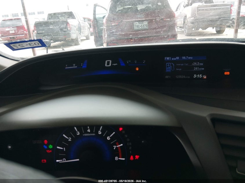 2012 Honda Civic VIN 19XFB2F83CE343877 IAAI salvage auction — FRONT END, Original (Texas), sold $2,250 on 2026-07-09 (photo 7)