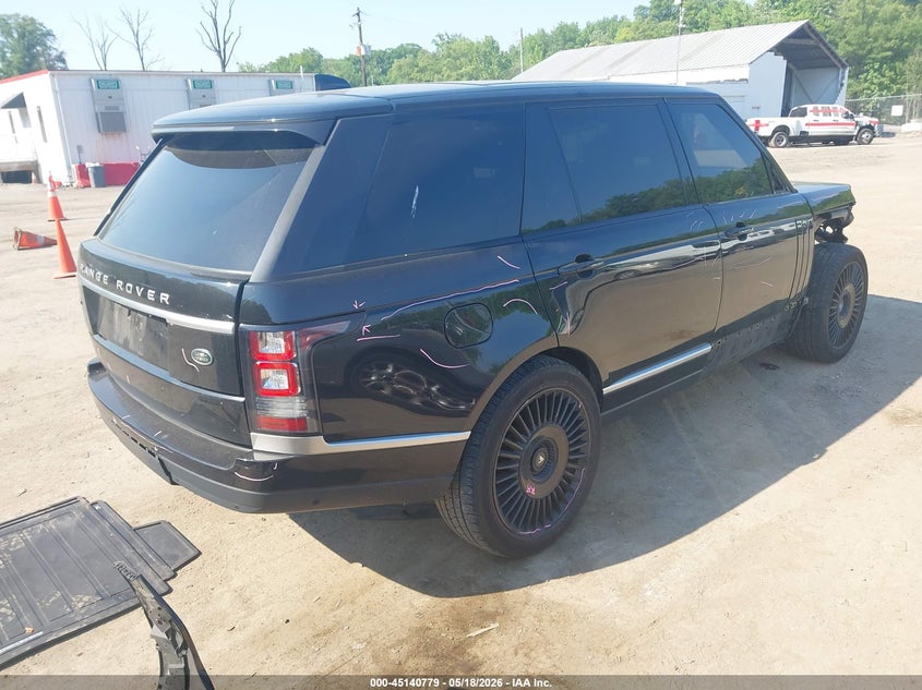 2017 Land rover RANGE ROVER VIN SALGS5FE8HA358518 IAAI salvage auction — RIGHT FRONT, Salvage - Greater Than 75% (Maryland), sold $25 on 2026-07-31 (photo 4)