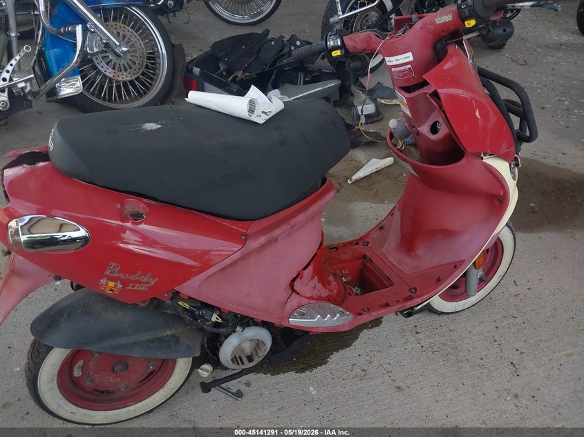 2013 Genuine scooter co. Buddy VIN RFVPAC904D1001982 IAAI salvage auction — FRONT END, Salvage (Texas), sold $100 on 2026-07-17 (photo 8)