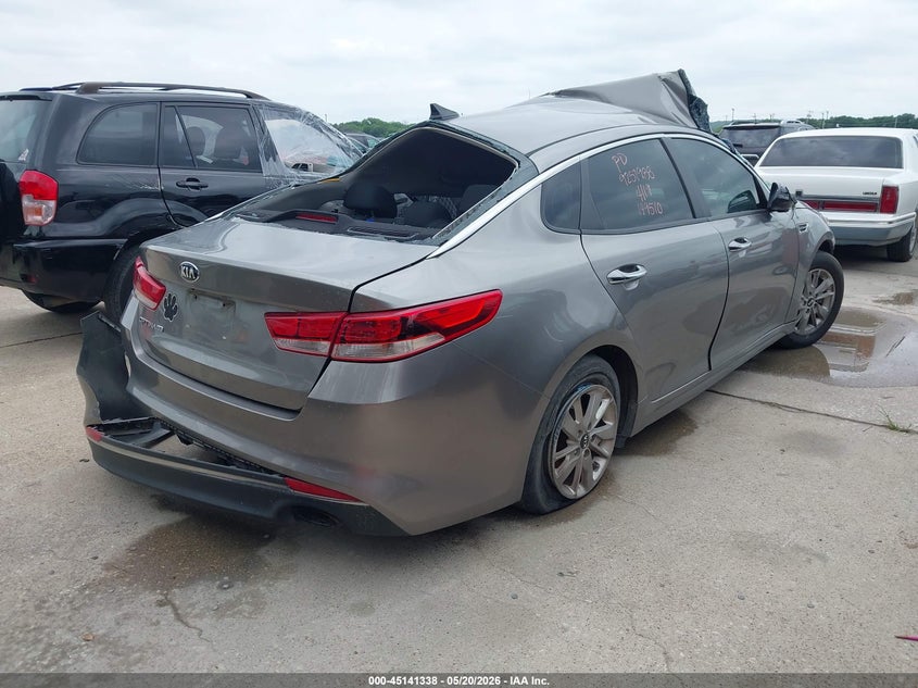 2017 Kia Optima VIN 5XXGT4L32HG149510 IAAI salvage auction — ALL OVER, Original (Texas), sold $450 on 2026-07-29 (photo 4)