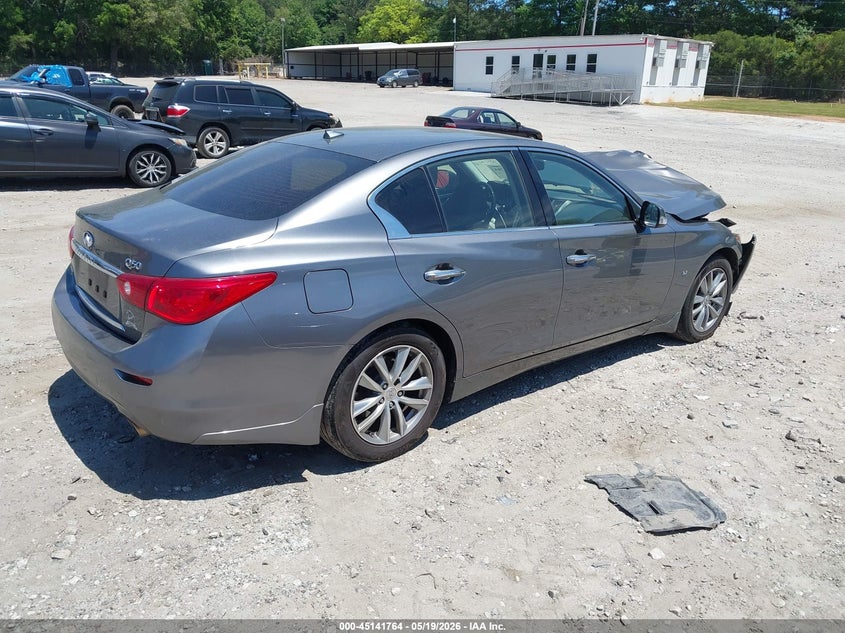 2014 Infiniti Q50 VIN JN1BV7AR9EM701669 IAAI salvage auction — FRONT END, Salvage (Georgia), sold $650 on 2026-07-17 (photo 4)