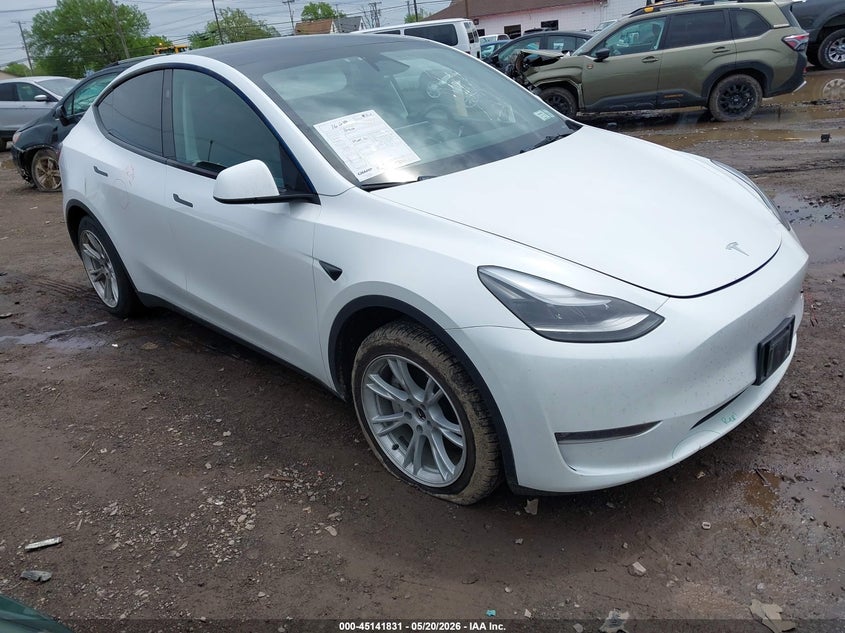 2023 Tesla Model y VIN 7SAYGDEE3PF851170 IAAI salvage auction — LEFT SIDE, Mv-907A (New York), sold $25 on 2026-07-23 (photo 1)