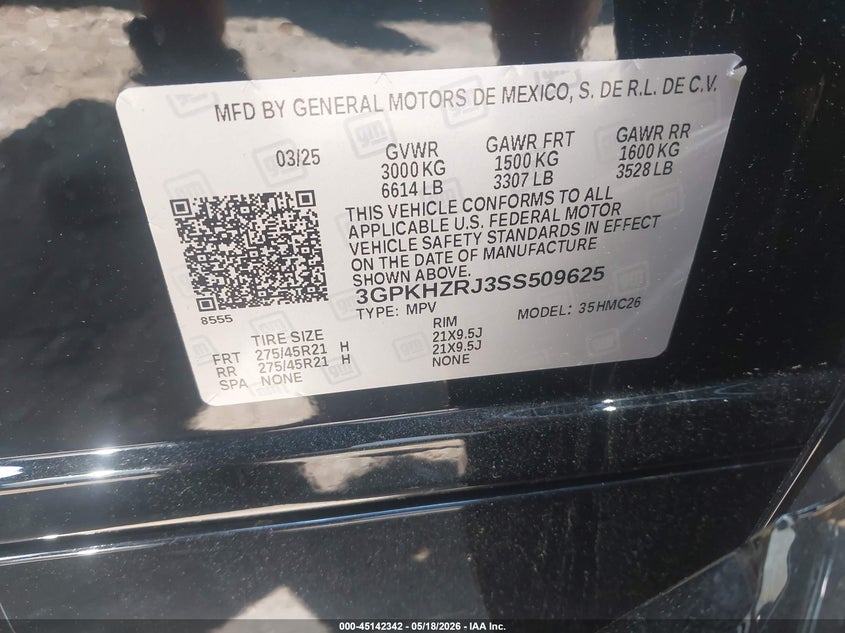 2025 Honda Prologue VIN 3GPKHZRJ3SS509625 IAAI salvage auction — SIDE, Mv-907A (New York), sold $18,100 on 2026-07-16 (photo 9)
