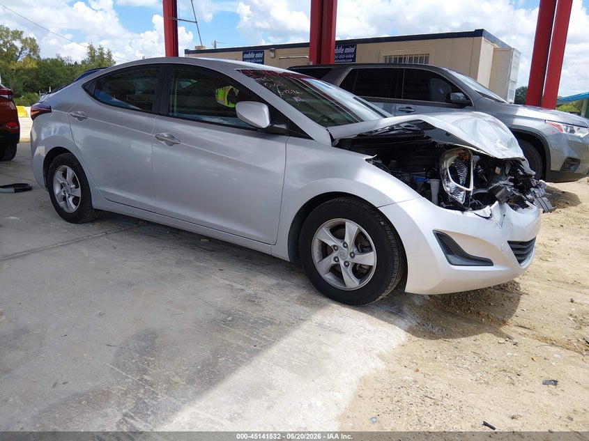 2015 Hyundai Elantra VIN KMHDH4AE5FU328846 IAAI salvage auction — FRONT END, Rebuildable (Florida), sold $825 on 2026-07-14 (photo 1)