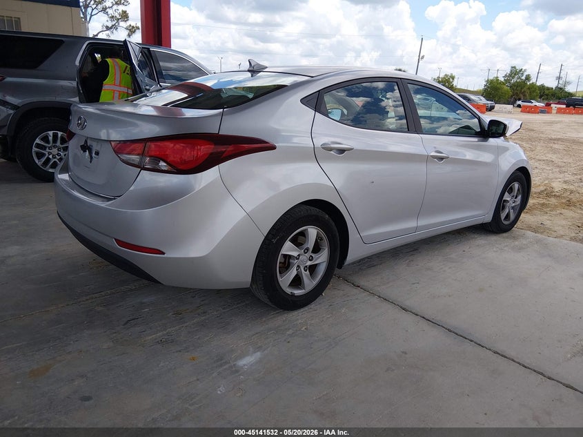 2015 Hyundai Elantra VIN KMHDH4AE5FU328846 IAAI salvage auction — FRONT END, Rebuildable (Florida), sold $825 on 2026-07-14 (photo 4)