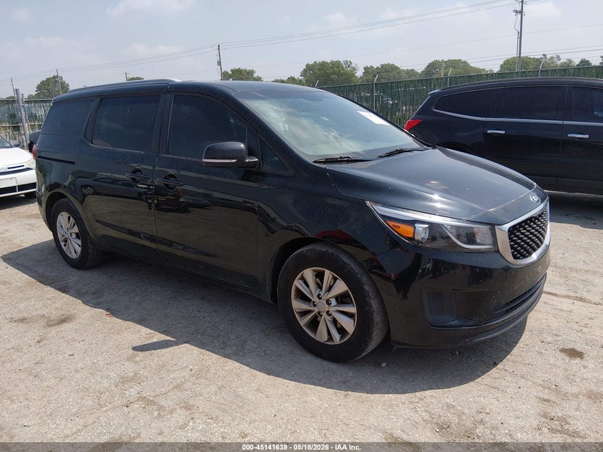 2016 Kia SEDONA VIN KNDMB5C1XG6160424 IAAI salvage auction — THEFT, Salvage (Kansas), sold $1,550 on 2026-07-17 (photo 1)