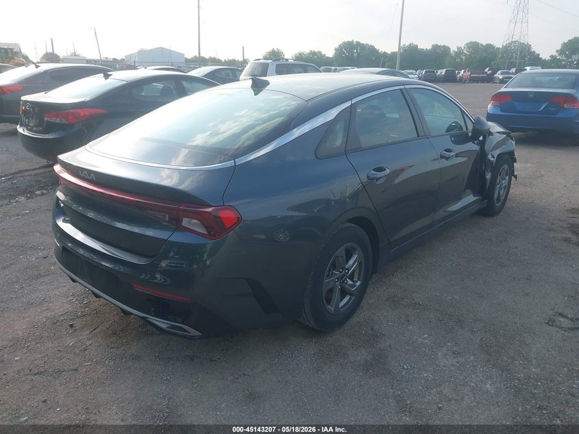 2022 Kia K5 VIN 5XXG14J28NG146218 IAAI salvage auction — FRONT END, Salvage (Indiana), sold $2,950 on 2026-07-09 (photo 4)