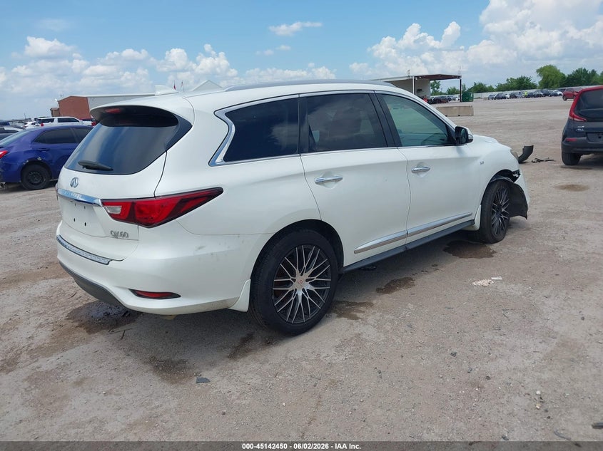 2016 Infiniti Qx60 VIN 5N1AL0MNXGC519286 IAAI salvage auction — LEFT FRONT, Salvage Title, sold $1,475 on 2026-07-22 (photo 4)