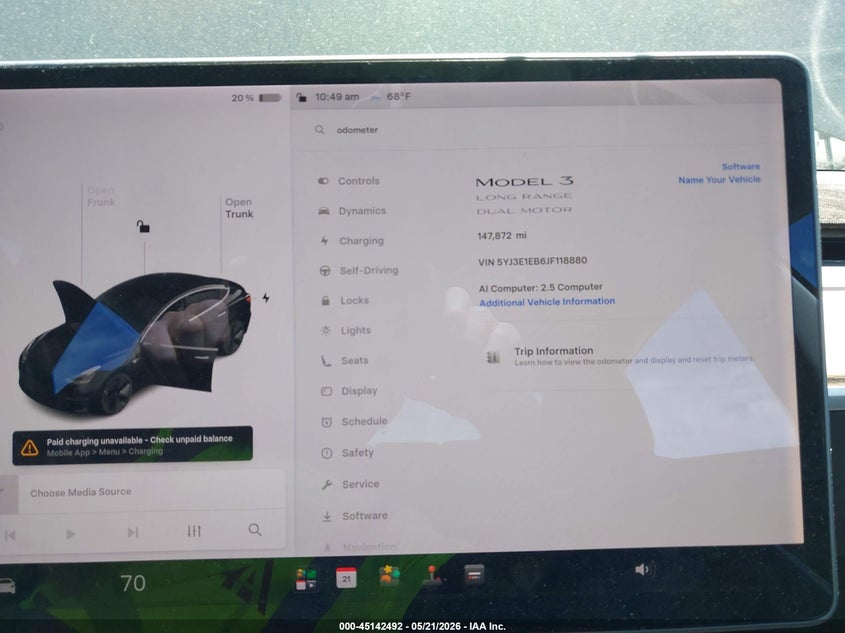 2018 Tesla Model 3 VIN 5YJ3E1EB6JF118880 IAAI salvage auction — REAR END, Clear (Michigan), sold $4,050 on 2026-07-09 (photo 7)