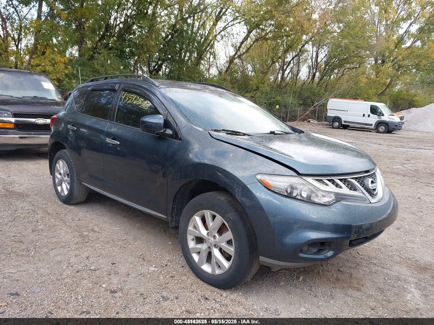 2014 Nissan Murano VIN JN8AZ1MW9EW528904 IAAI salvage auction — REAR END, Clear (Indiana), sold $550 on 2026-07-08 (photo 1)