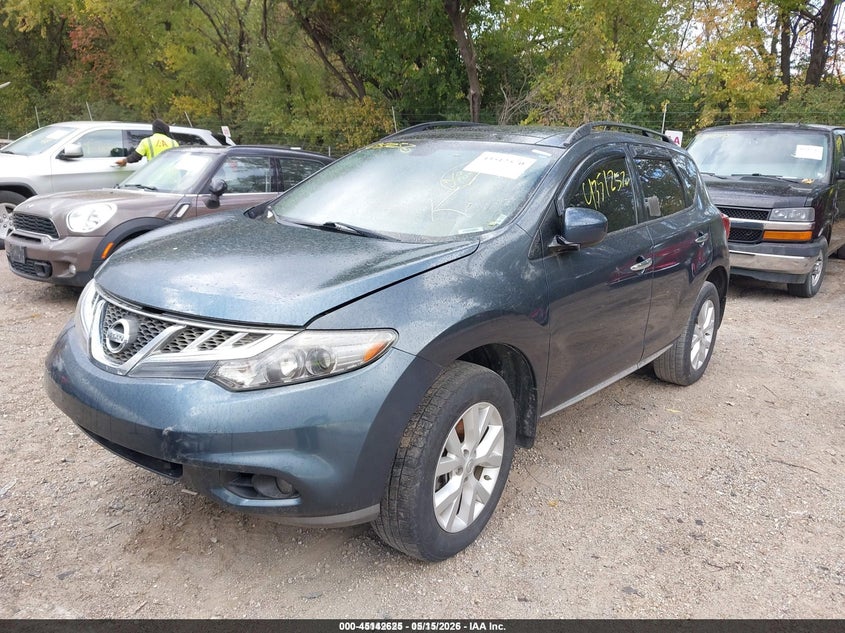 2014 Nissan Murano VIN JN8AZ1MW9EW528904 IAAI salvage auction — REAR END, Clear (Indiana), sold $550 on 2026-07-08 (photo 2)