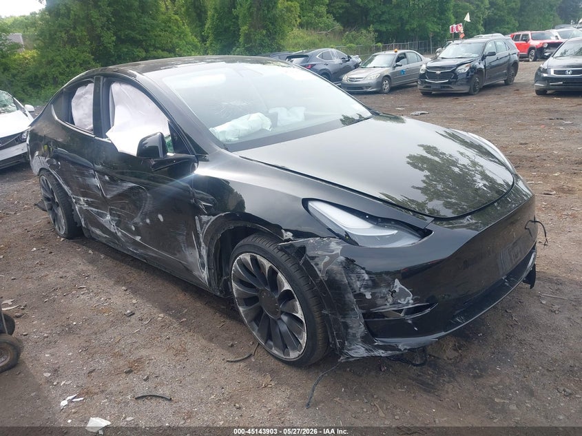 2021 Tesla Model y VIN 5YJYGDEF5MF252000 IAAI salvage auction — LEFT & RIGHT, Salvage Title, sold $5,300 on 2026-07-11 (photo 1)