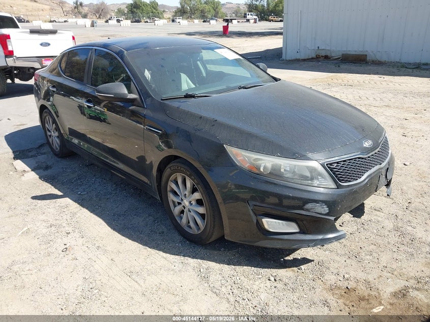 2014 Kia Optima VIN 5XXGN4A76EG350533 IAAI salvage auction — LEFT SIDE, Salvage (California), sold $100 on 2026-07-28 (photo 1)