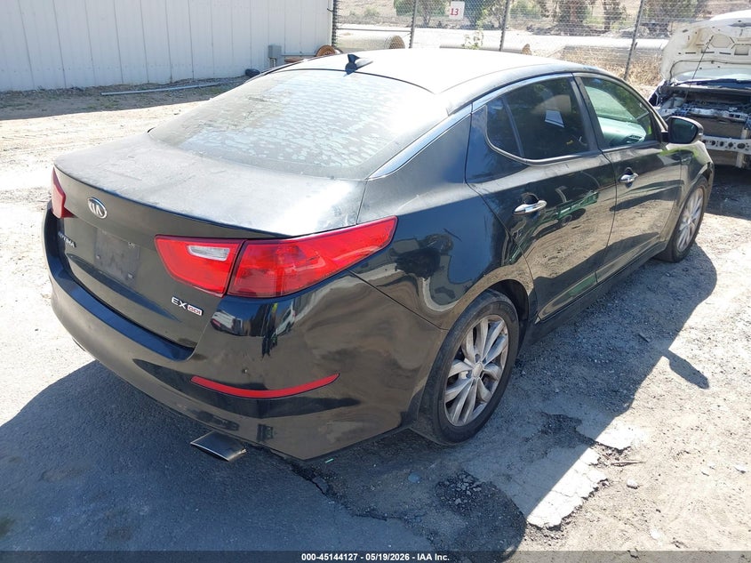 2014 Kia Optima VIN 5XXGN4A76EG350533 IAAI salvage auction — LEFT SIDE, Salvage (California), sold $100 on 2026-07-28 (photo 4)