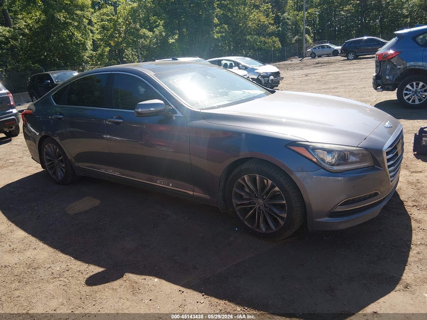 2015 Hyundai Genesis VIN KMHGN4JE3FU064080 IAAI salvage auction — FRONT END, Salvage Title, sold $1,650 on 2026-07-15 (photo 1)