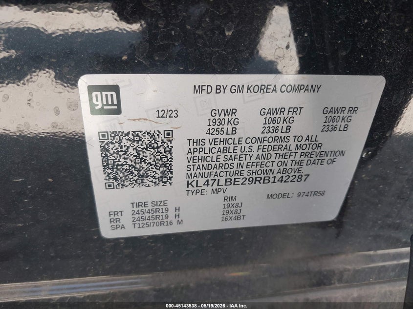 2024 Buick Envista VIN KL47LBE29RB142287 IAAI salvage auction — FRONT END, Salvage (Georgia), sold $8,750 on 2026-07-17 (photo 9)