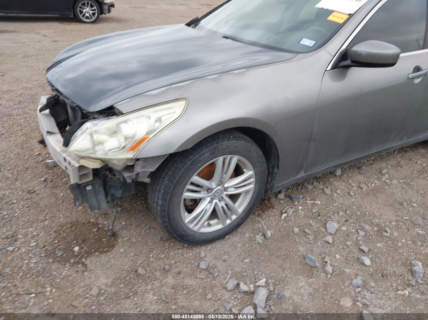 2013 Infiniti G VIN JN1CV6AP5DM726533 IAAI salvage auction — FRONT END, Salvage (Texas), sold $325 on 2026-07-07 (photo 6)