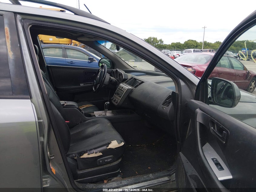 2005 Nissan Murano VIN JN8AZ08T25W307767 IAAI salvage auction — FRONT END, Repossessed (Missouri), sold $25 on 2026-07-16 (photo 5)