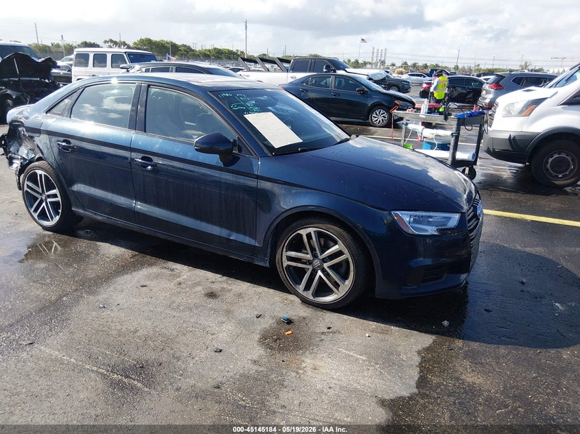 2019 Audi A3 VIN WAUAUGFF3KA091921 IAAI salvage auction — LEFT SIDE, Rebuildable (Florida), sold $6,575 on 2026-07-30 (photo 1)