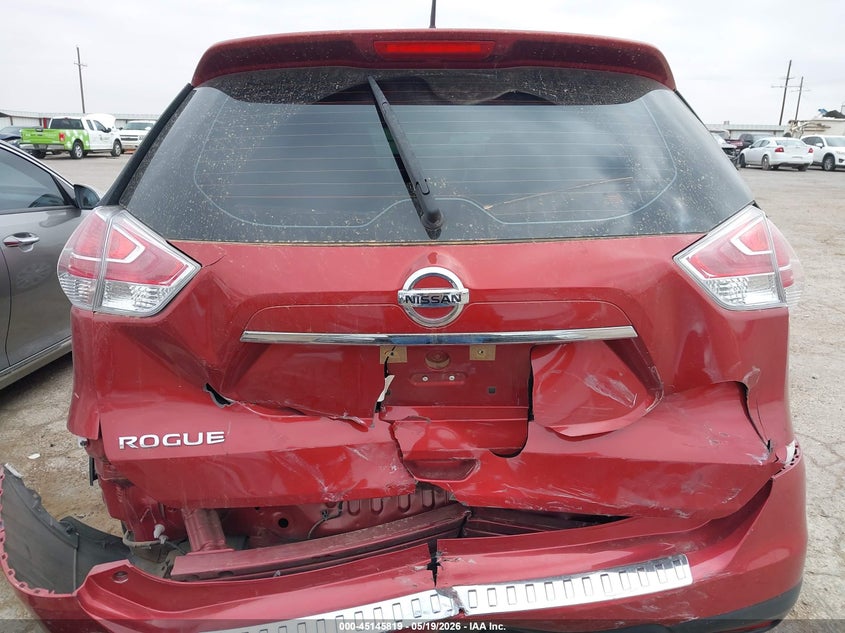 2016 Nissan Rogue VIN KNMAT2MT7GP614184 IAAI salvage auction — REAR END, Salvage (Texas), sold $1,775 on 2026-07-28 (photo 6)