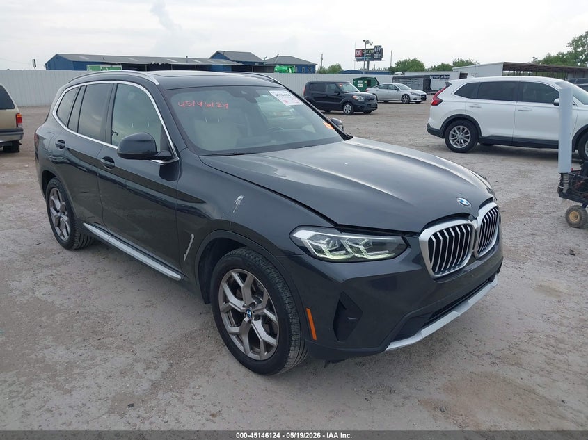 2022 BMW X3 VIN 5UX53DP0XN9M46782 IAAI salvage auction — HAIL, Original (Texas), sold $17,900 on 2026-07-09 (photo 1)