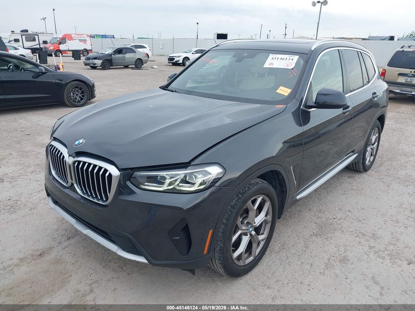 2022 BMW X3 VIN 5UX53DP0XN9M46782 IAAI salvage auction — HAIL, Original (Texas), sold $17,900 on 2026-07-09 (photo 2)