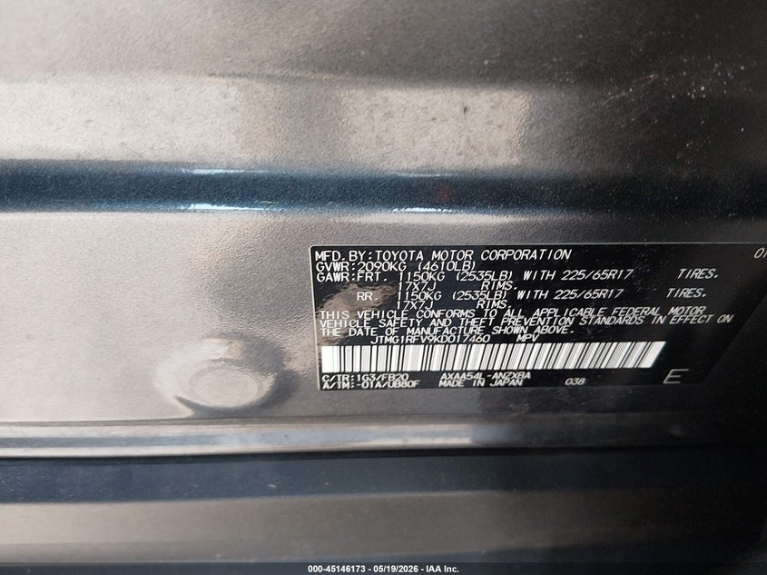 2019 Toyota Rav 4 VIN JTMG1RFV9KD017460 IAAI salvage auction — FRONT END, Salvage (New Jersey), sold $7,200 on 2026-07-27 (photo 9)
