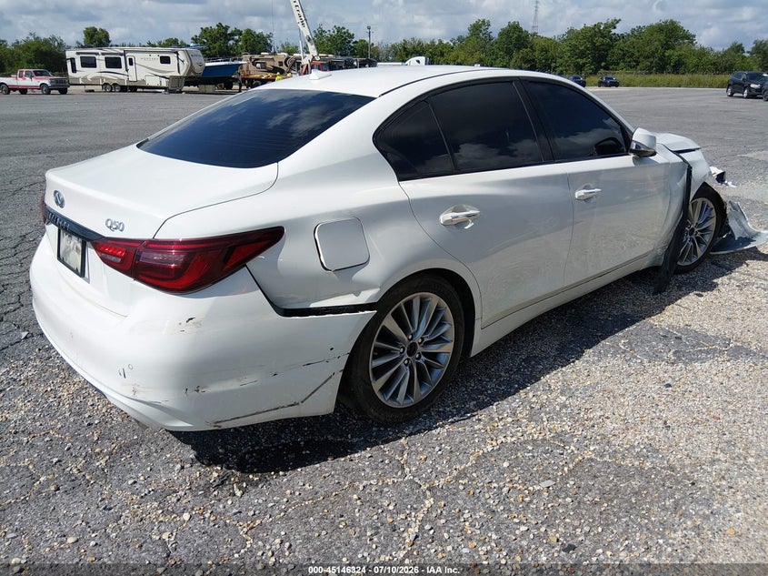 2020 Infiniti Q50 VIN JN1EV7AP4LM206692 IAAI salvage auction — FRONT END, Clear (Louisiana), sold $1,300 on 2026-07-13 (photo 4)