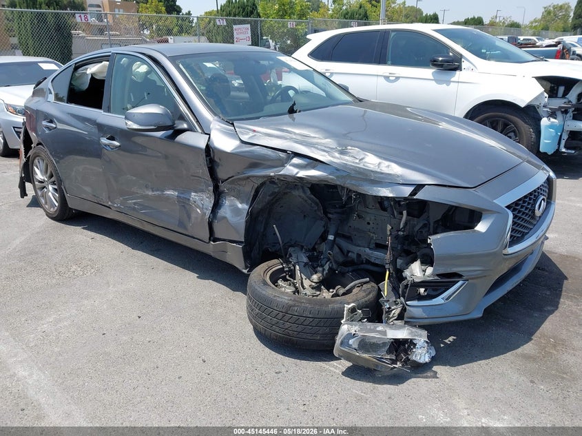 2018 Infiniti Q50 VIN JN1EV7APXJM352205 IAAI salvage auction — RIGHT SIDE, Salvage (California), sold $475 on 2026-07-09 (photo 1)