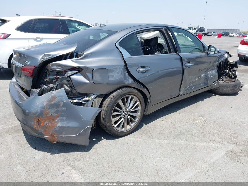 2018 Infiniti Q50 VIN JN1EV7APXJM352205 IAAI salvage auction — RIGHT SIDE, Salvage (California), sold $475 on 2026-07-09 (photo 4)