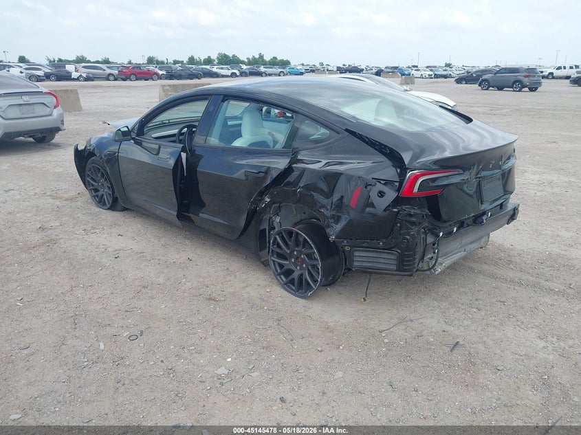 2025 Tesla Model 3 VIN 5YJ3E1EA6SF886321 IAAI salvage auction — REAR END, Original (Texas), sold $10,500 on 2026-07-24 (photo 3)