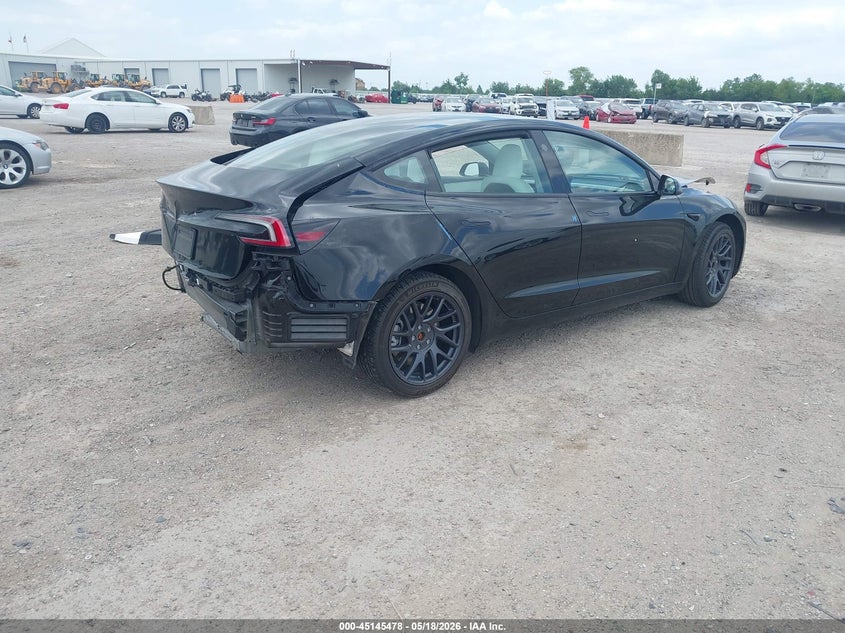 2025 Tesla Model 3 VIN 5YJ3E1EA6SF886321 IAAI salvage auction — REAR END, Original (Texas), sold $10,500 on 2026-07-24 (photo 4)