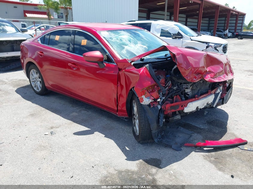 2016 Mazda 6 VIN JM1GJ1U58G1420228 IAAI salvage auction — FRONT END, Rebuildable (Florida), sold $200 on 2026-07-13 (photo 1)