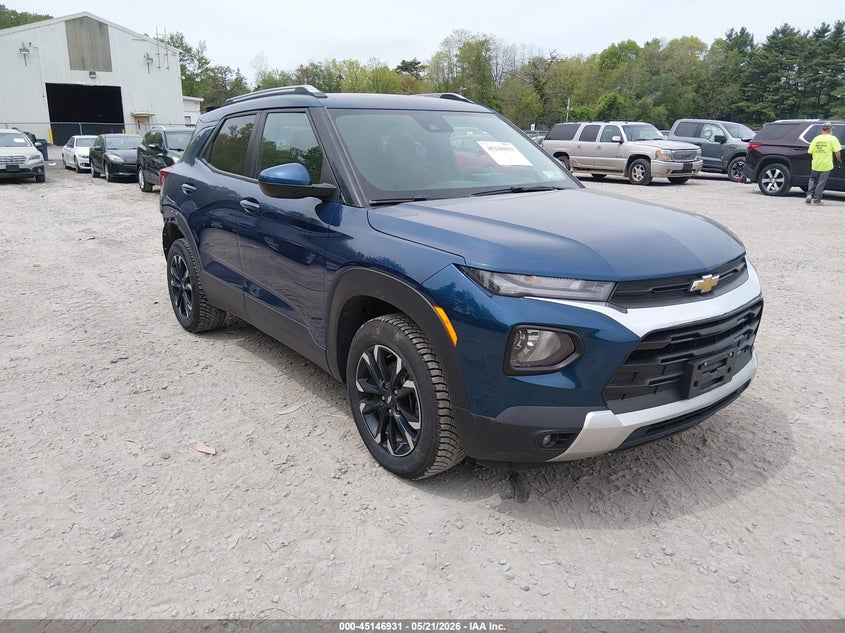 2021 Chevrolet Trailblazer VIN KL79MRSLXMB032484 IAAI salvage auction — LEFT REAR, Mv-907A (New York), sold $4,000 on 2026-07-07 (photo 1)