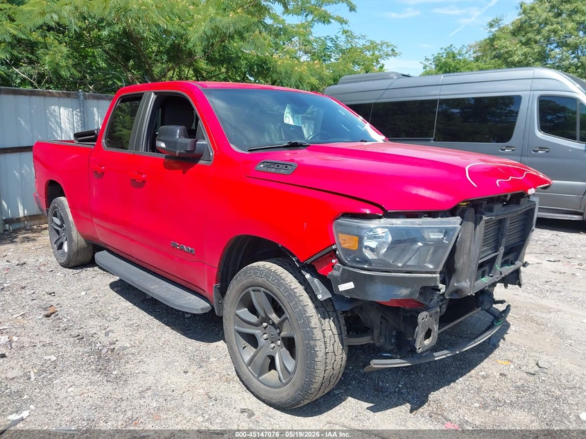 2021 Ram 1500 VIN 1C6SRFBT6MN809124 IAAI salvage auction — LEFT FRONT, Salvage Title, sold $6,700 on 2026-08-25 (photo 1)