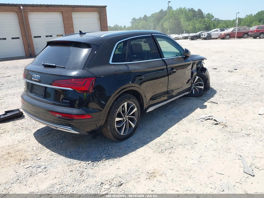 2021 Audi Q5 VIN WA1BAAFY4M2127721 IAAI salvage auction — FRONT END, Salvage Title, sold $3,550 on 2026-09-10 (photo 4)