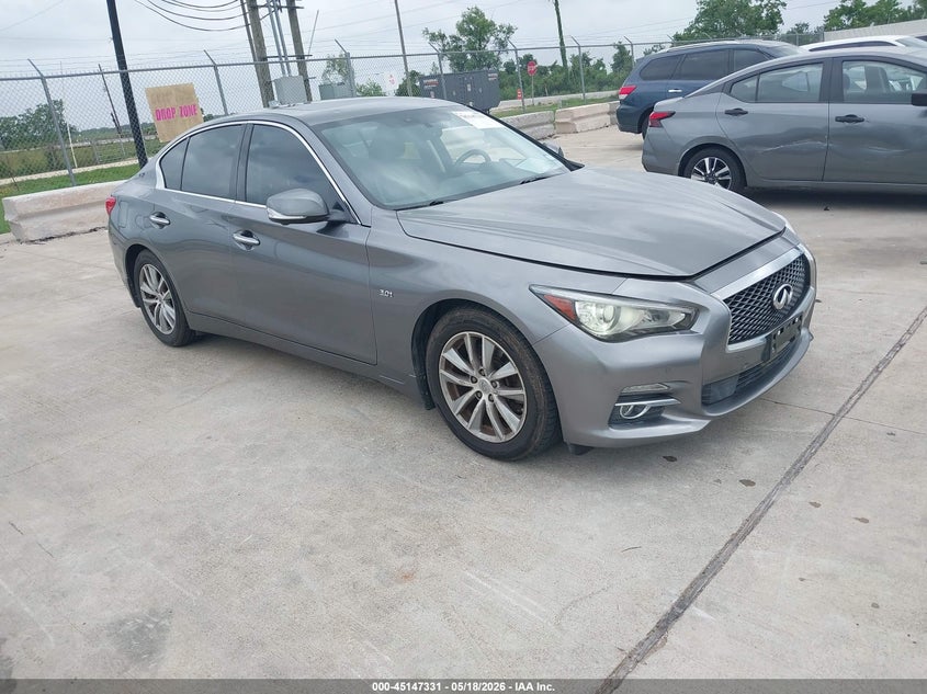 2017 Infiniti Q50 VIN JN1EV7AP3HM735770 IAAI salvage auction — HAIL, Original (Texas), sold $8,200 on 2026-07-10 (photo 1)
