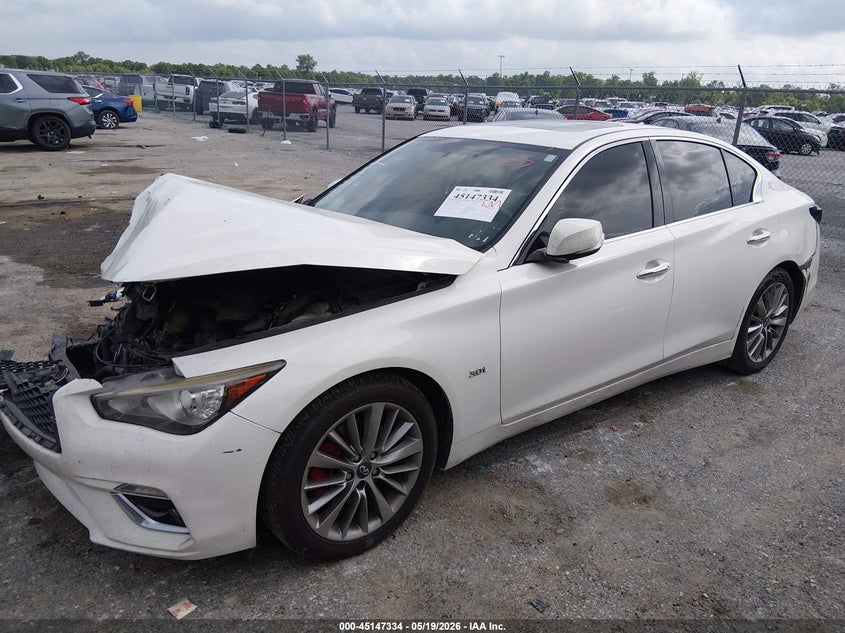 2018 Infiniti Q50 VIN JN1EV7AP3JM590266 IAAI salvage auction — FRONT END, Salvage (Louisiana), sold $1,850 on 2026-07-07 (photo 2)